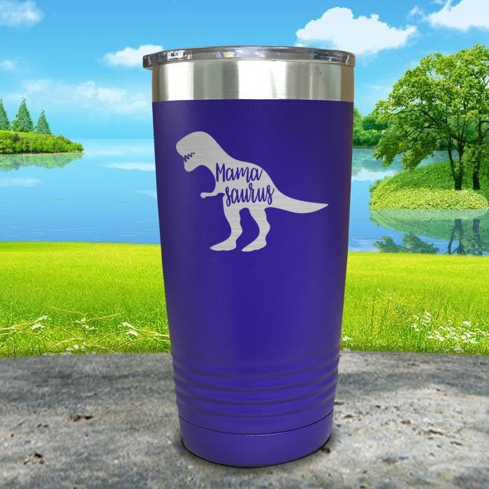 Mama Saurus Engraved Tumbler Tumbler ZLAZER 20oz Tumbler Royal Purple 