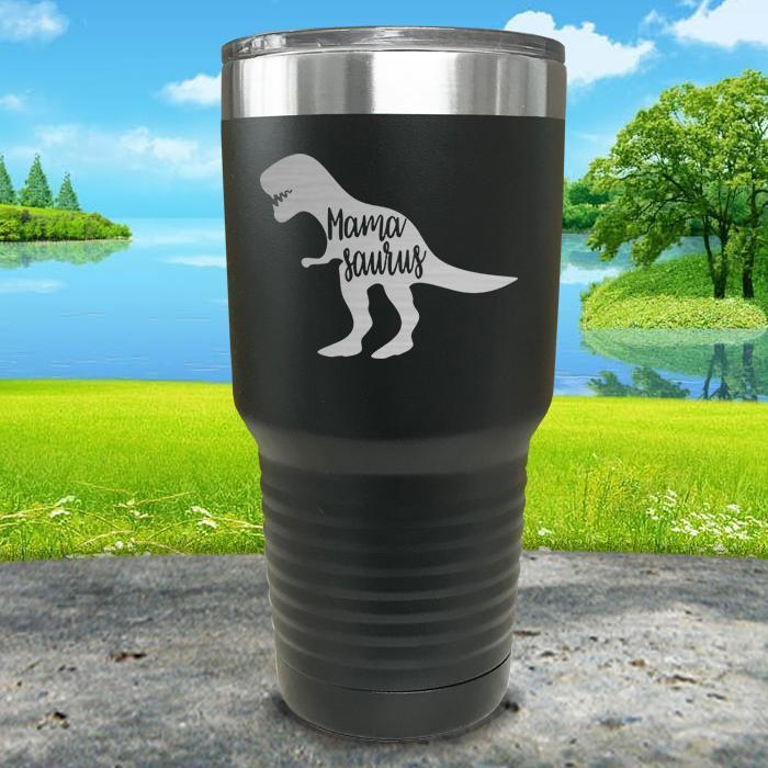 Mama Saurus Engraved Tumbler Tumbler ZLAZER 30oz Tumbler Black 