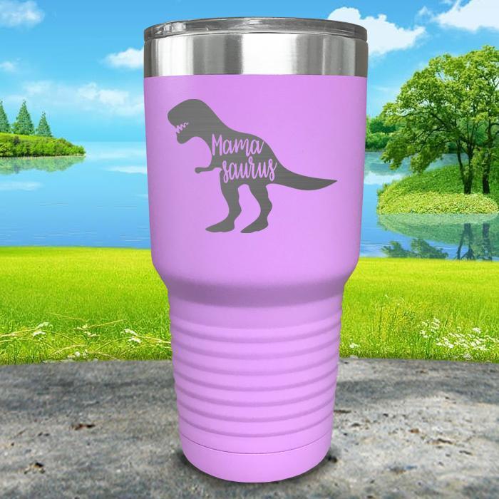 Mama Saurus Engraved Tumbler Tumbler ZLAZER 30oz Tumbler Lavender 