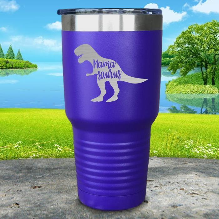 Mama Saurus Engraved Tumbler Tumbler ZLAZER 30oz Tumbler Royal Purple 