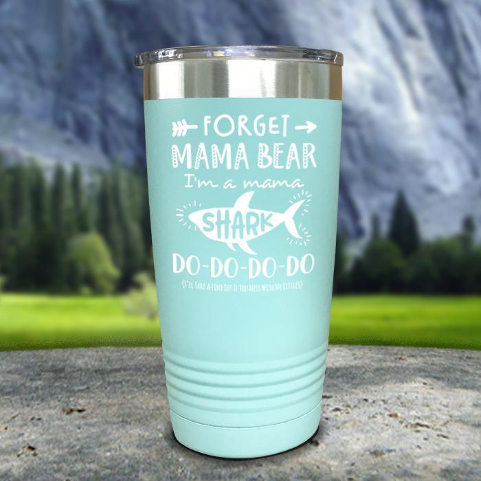 Mama Shark Color Printed Tumblers Tumbler ZLAZER 20oz Tumbler Mint 