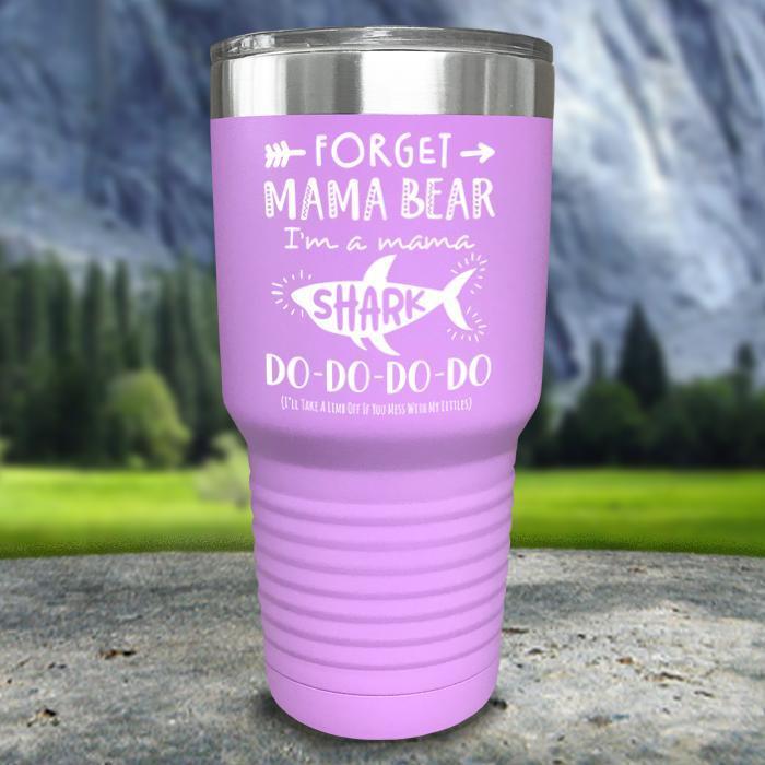 Mama Shark Color Printed Tumblers Tumbler ZLAZER 30oz Tumbler Lavender 