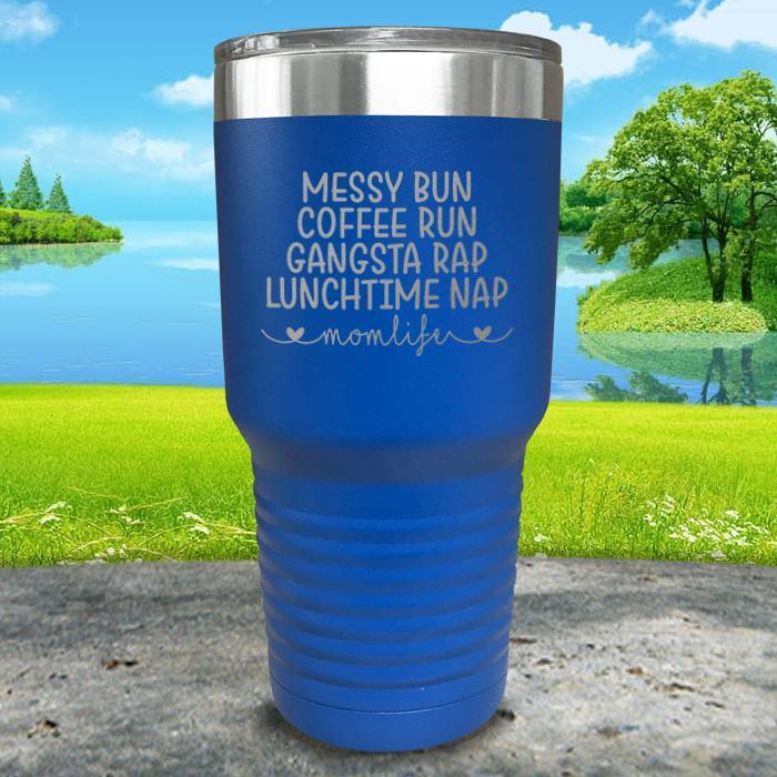 Messy Bun Engraved Tumbler Tumbler ZLAZER 30oz Tumbler Lemon Blue 