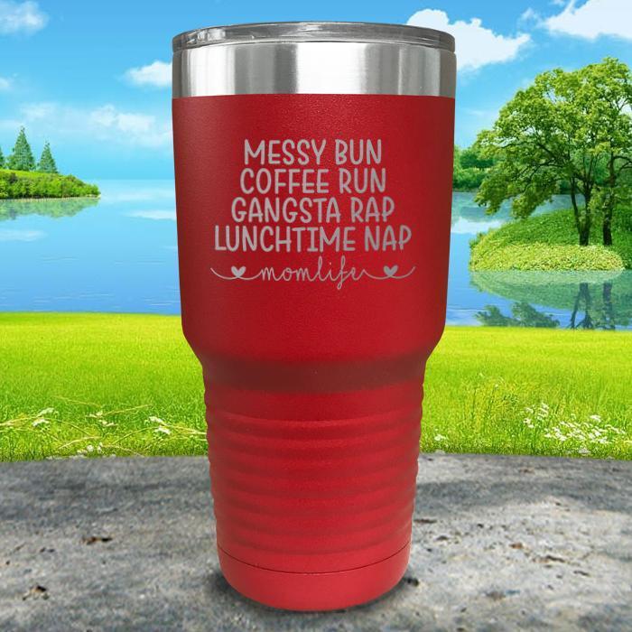 Messy Bun Engraved Tumbler Tumbler ZLAZER 30oz Tumbler Red 