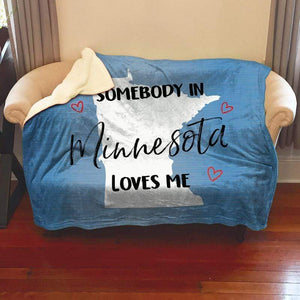 Somebody Loves Me (CUSTOM) Sherpa Blanket Blankets CustomCat Minnesota 