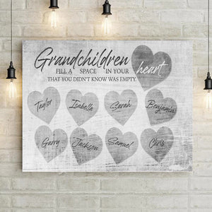 Grandchildren Fill Your Heart Wood Personalized Premium Canvas