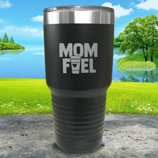 Mom Fuel Engraved Tumbler Tumbler ZLAZER 30oz Tumbler Black 