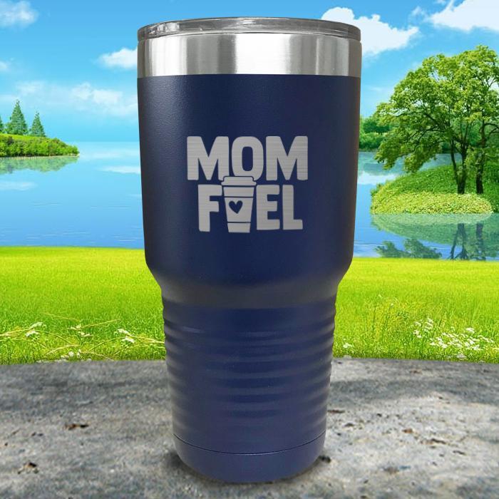 Mom Fuel Engraved Tumbler Tumbler ZLAZER 30oz Tumbler Navy 