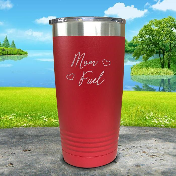 Mom Fuel Engraved Tumbler Tumbler ZLAZER 20oz Tumbler Red 