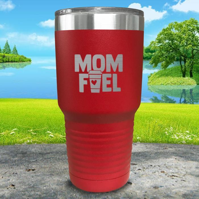 Mom Fuel Engraved Tumbler Tumbler ZLAZER 30oz Tumbler Red 