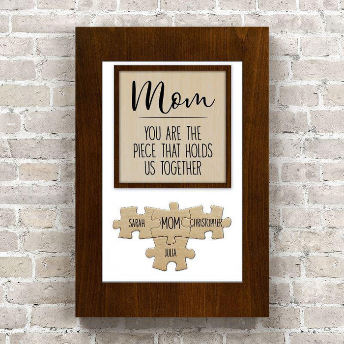 Dad/Mom You Are the Piece that Holds Us Together Puzzle Sign - Personalized Canvas Wall Art