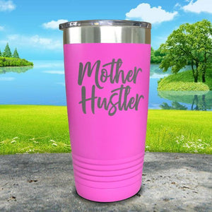 Mother Hustler Engraved Tumbler Tumbler ZLAZER 20oz Tumbler Pink 