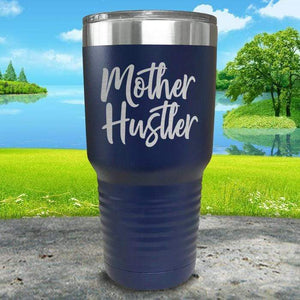 Mother Hustler Engraved Tumbler Tumbler ZLAZER 30oz Tumbler Navy 
