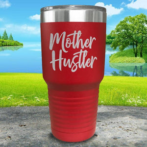 Mother Hustler Engraved Tumbler Tumbler ZLAZER 30oz Tumbler Red 