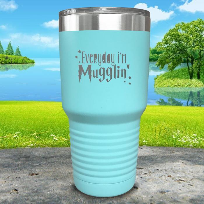 Everyday I'm Mugglin' Engraved Tumbler Tumbler ZLAZER 30oz Tumbler Mint 