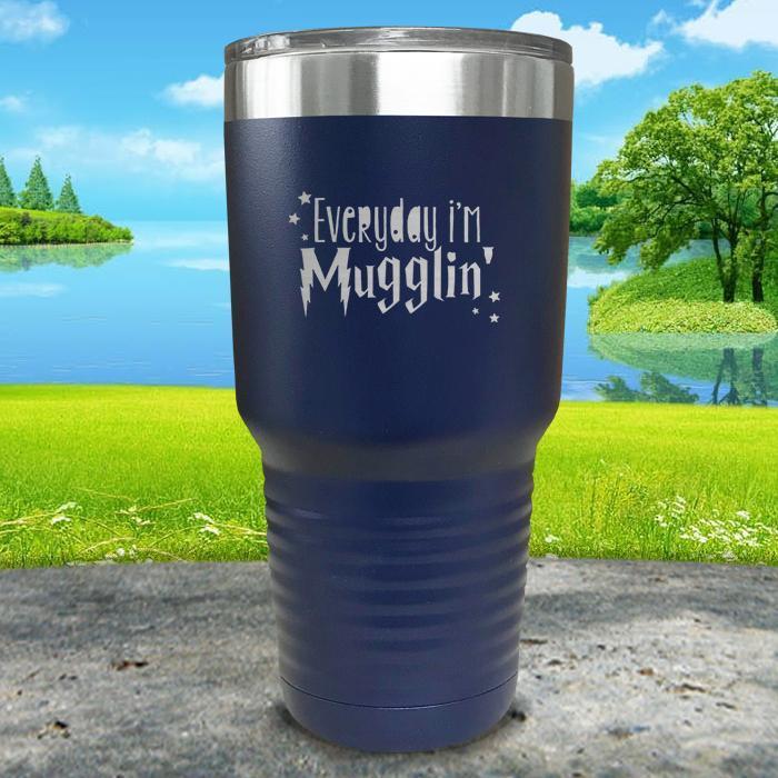 Everyday I'm Mugglin' Engraved Tumbler Tumbler ZLAZER 30oz Tumbler Navy 