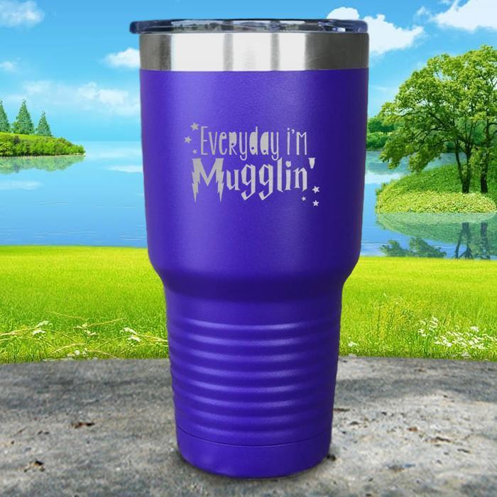 Everyday I'm Mugglin' Engraved Tumbler Tumbler ZLAZER 30oz Tumbler Royal Purple 