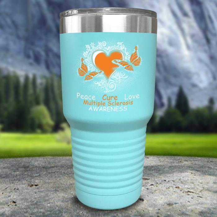 Multiple Sclerosis Awareness Color Printed Tumblers Tumbler ZLAZER 30oz Tumbler Mint 