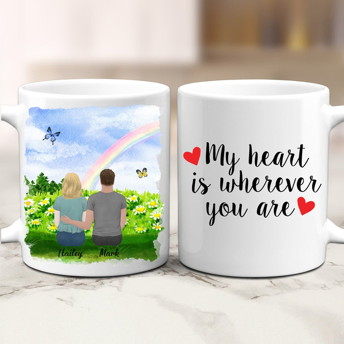 My Heart Is Wherever You Are Custom Double Sided Mug