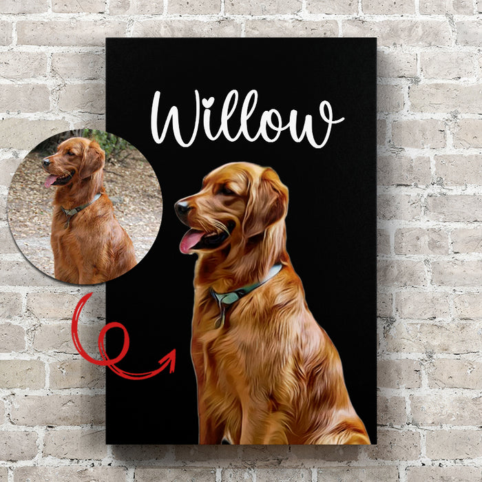 Dog Portrait Digital Art - Personalized Canvas Wall Art