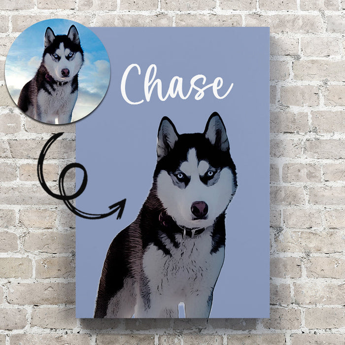 Dog Portrait Digital Art - Personalized Canvas Wall Art