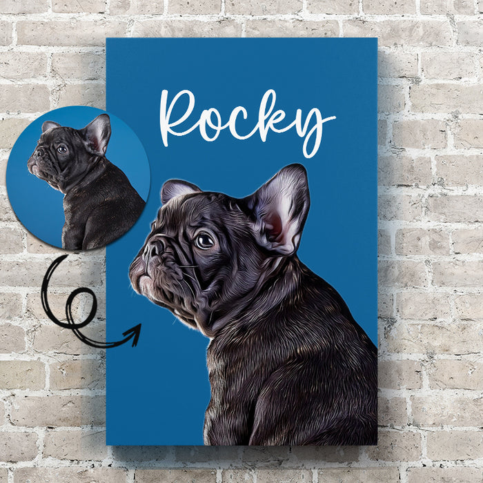 Dog Portrait Digital Art - Personalized Canvas Wall Art