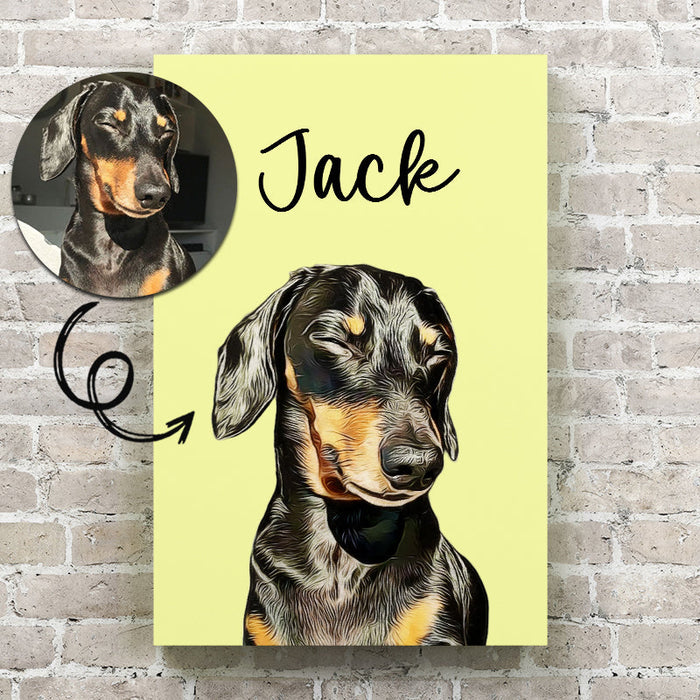 Dog Portrait Digital Art - Personalized Canvas Wall Art