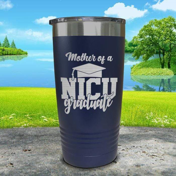 Mother of NICU Graduate Engraved Tumbler Tumbler ZLAZER 20oz Tumbler Navy 