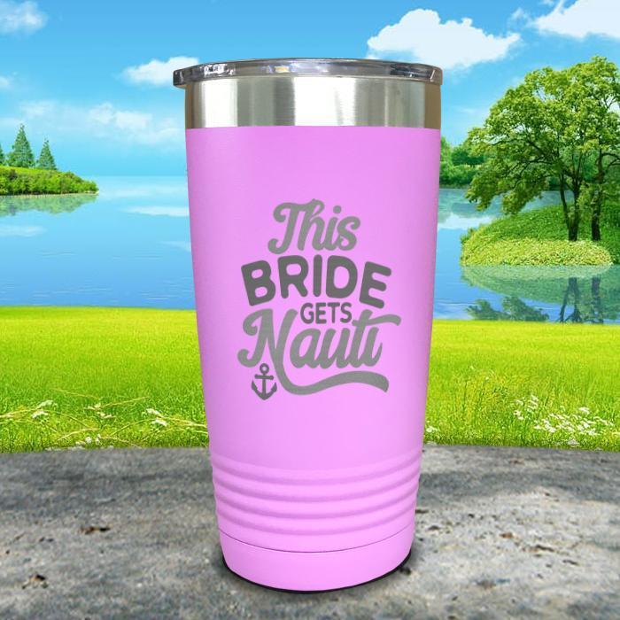 This Bride Gets Nauti Engraved Tumbler Tumbler ZLAZER 20oz Tumbler Lavender 