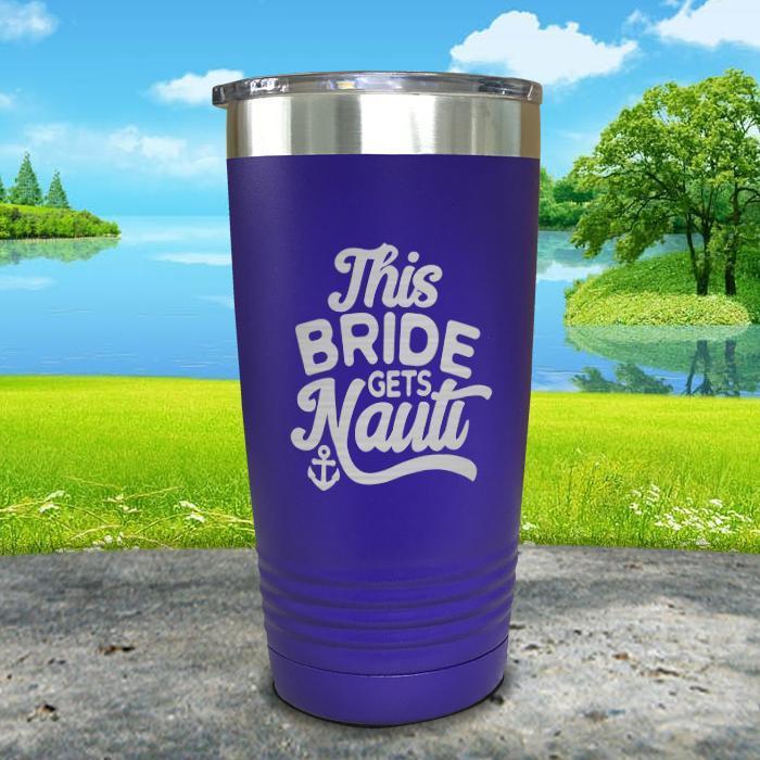 This Bride Gets Nauti Engraved Tumbler Tumbler ZLAZER 20oz Tumbler Royal Purple 