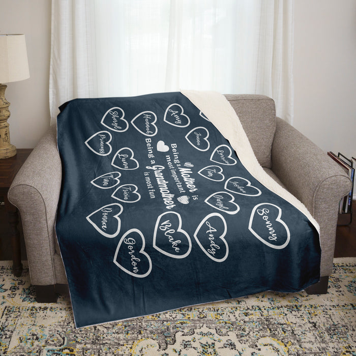 Grandmother Is Most Fun Personalized Blankets