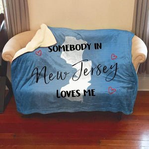 Somebody Loves Me (CUSTOM) Sherpa Blanket Blankets CustomCat New Jersey 