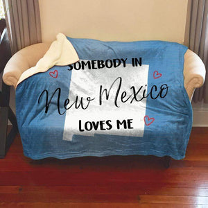 Somebody Loves Me (CUSTOM) Sherpa Blanket Blankets CustomCat New Mexico 