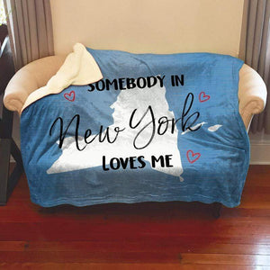 Somebody Loves Me (CUSTOM) Sherpa Blanket Blankets CustomCat New York 