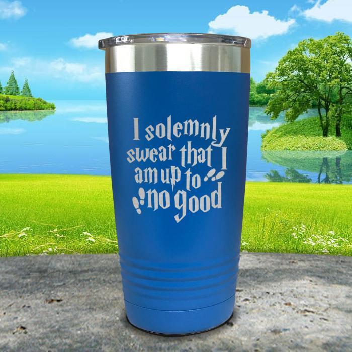 I Solemnly Swear I'm Up To No Good Engraved Tumbler Tumbler ZLAZER 20oz Tumbler Blue 