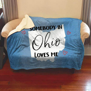 Somebody Loves Me (CUSTOM) Sherpa Blanket Blankets CustomCat Ohio 