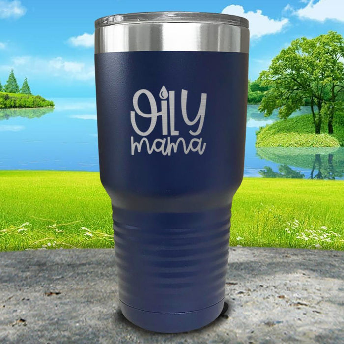 Oily Mama Engraved Tumbler Tumbler ZLAZER 30oz Tumbler Navy 