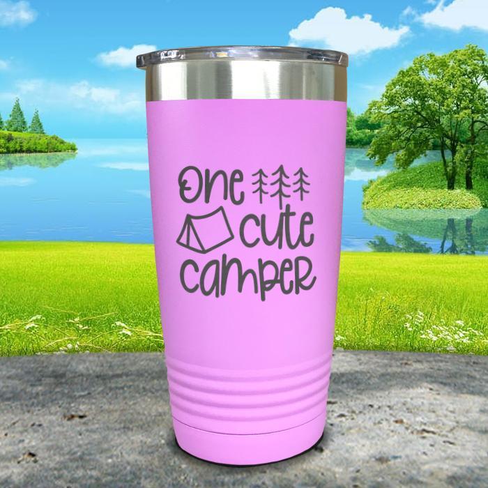 One Cute Camper Engraved Tumbler Tumbler Nocturnal Coatings 20oz Tumbler Lavender 