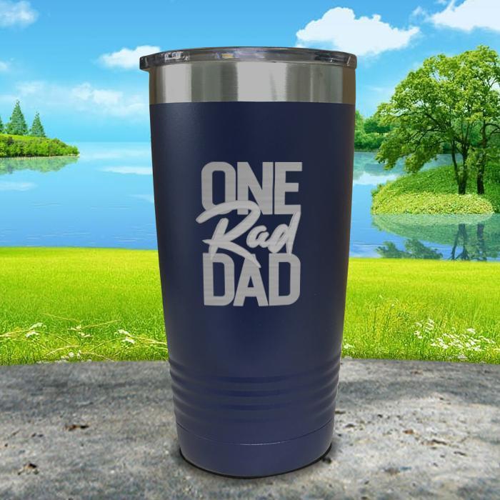 One Rad Dad Engraved Tumbler Tumbler Nocturnal Coatings 20oz Tumbler Navy 