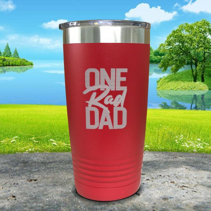 One Rad Dad Engraved Tumbler Tumbler Nocturnal Coatings 20oz Tumbler Red 