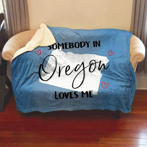 Somebody Loves Me (CUSTOM) Sherpa Blanket Blankets CustomCat Oregon 