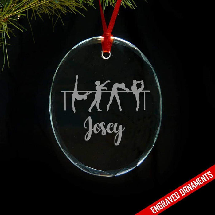 Dancer CUSTOM Engraved Glass Ornament ZLAZER Oval Ornament 