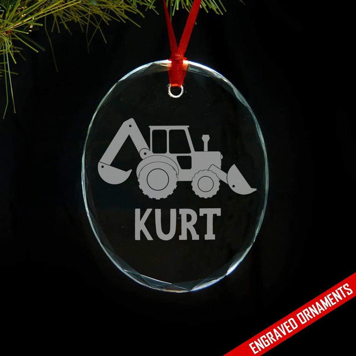 Truck CUSTOM Engraved Glass Ornament ZLAZER Oval Ornament 