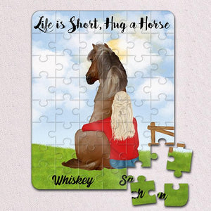Personalized Girl With Horse Jigsaw Puzzles