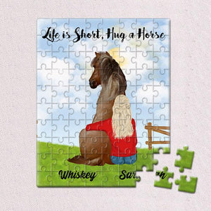 Personalized Girl With Horse Jigsaw Puzzles