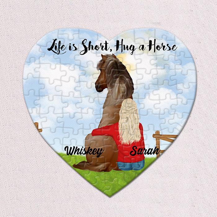 Personalized Girl With Horse Jigsaw Puzzles