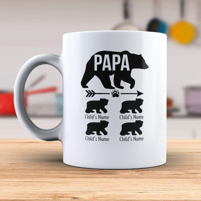 Papa Bear Thin Blue Line Personalized Police Dad Coffee Mug - My Hero Wears  Blue