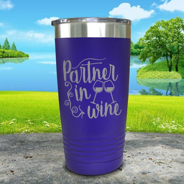 Partner In Wine Engraved Tumbler Tumbler ZLAZER 20oz Tumbler Royal Purple 