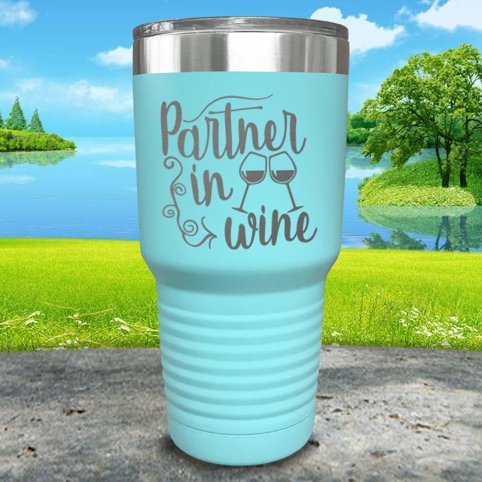 Partner In Wine Engraved Tumbler Tumbler ZLAZER 30oz Tumbler Mint 