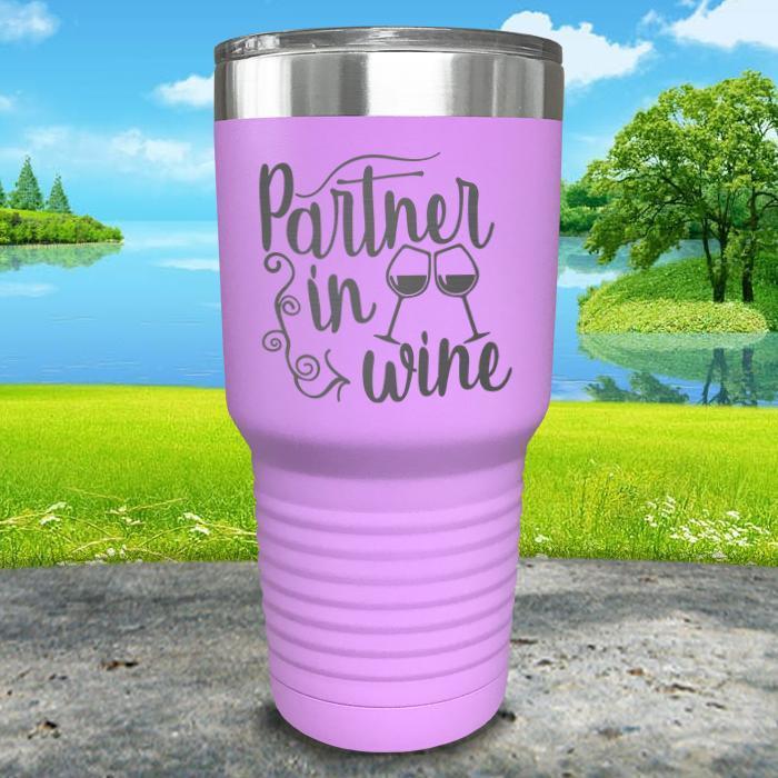 Partner In Wine Engraved Tumbler Tumbler ZLAZER 30oz Tumbler Lavender 